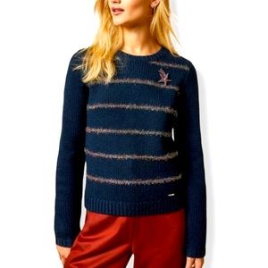 Ted Baker TINTOR Tinsel Stripe Sweater Navy NEW